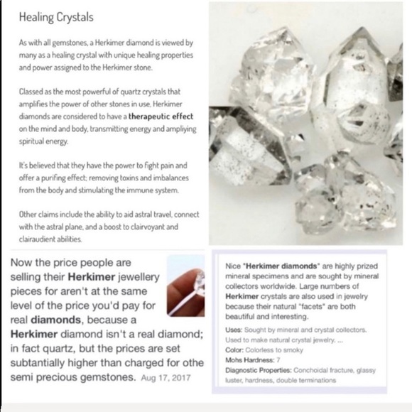 Genuine Herkimer diamond & blue tiger eye gemstones bead boho crystal bracelet - Picture 5 of 16